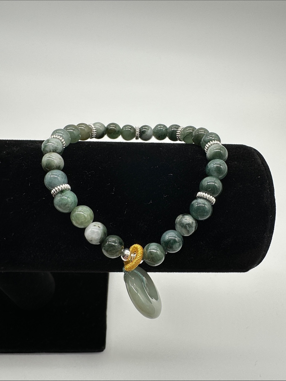 Jade Bracelet with Donut Pendant